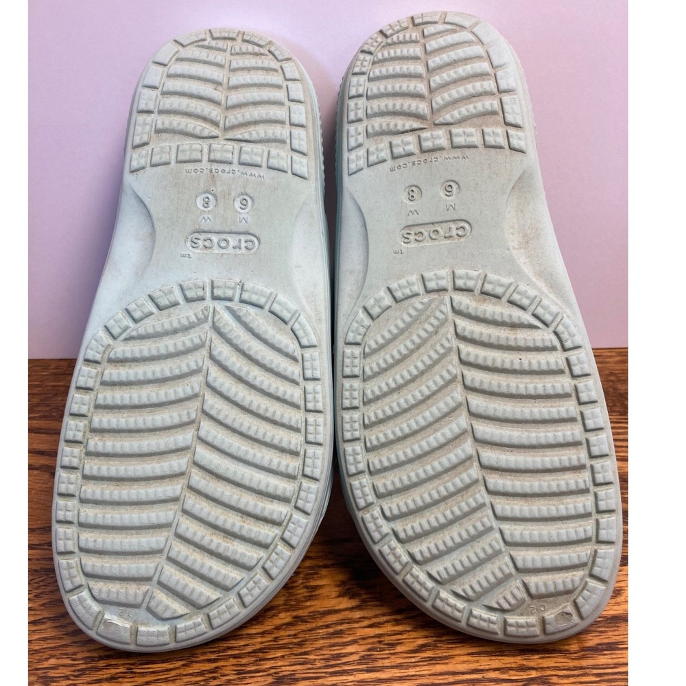 Crocs Classic Sandals Light Blue Mint Double Strap Slides Womens 8 Mens 6 - Picture 4 of 6
